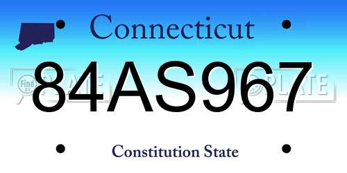 84AS967 Connecticut License Plate