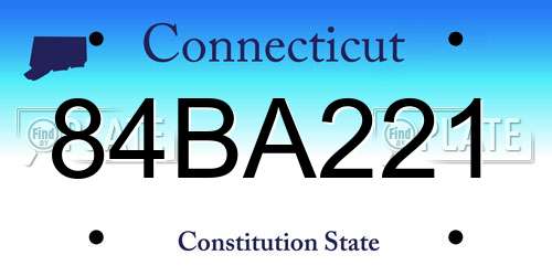 84BA221 Connecticut License Plate