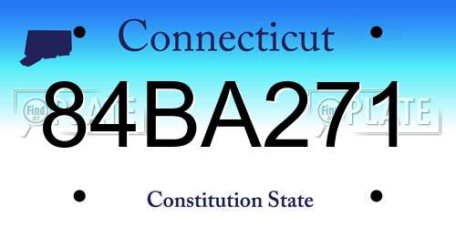 84BA271 Connecticut License Plate