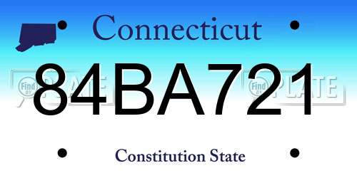 84BA721 Connecticut License Plate