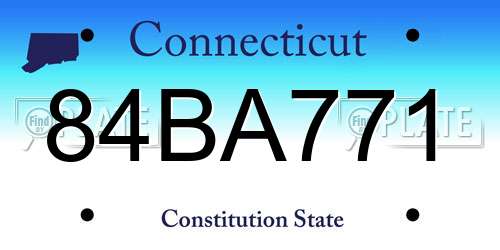 84BA771 Connecticut License Plate