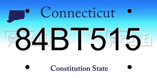84BT515 Connecticut License Plate