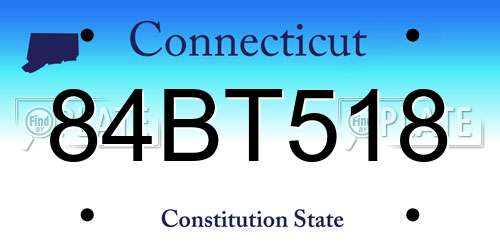 84BT518 Connecticut License Plate