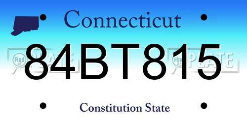 84BT815 Connecticut License Plate