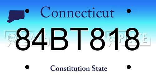 84BT818 Connecticut License Plate