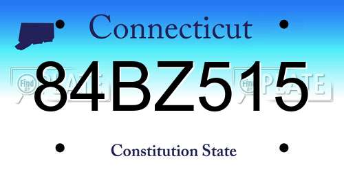 84BZ515 Connecticut License Plate