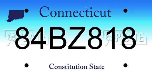 84BZ818 Connecticut License Plate