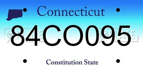 84CO095 Connecticut License Plate