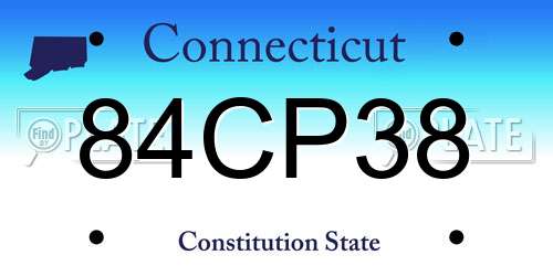 84CP38 Connecticut License Plate