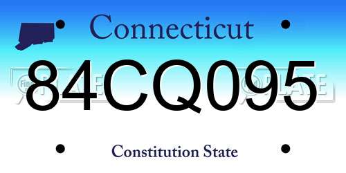 84CQ095 Connecticut License Plate