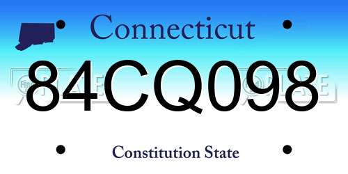 84CQ098 Connecticut License Plate