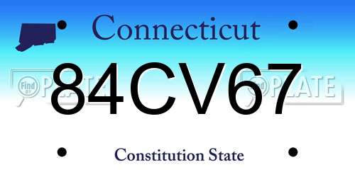 84CV67 Connecticut License Plate