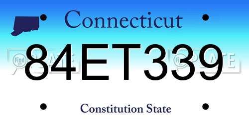 84ET339 Connecticut License Plate
