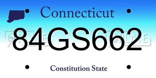 84GS662 Connecticut License Plate