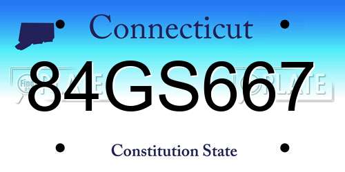 84GS667 Connecticut License Plate