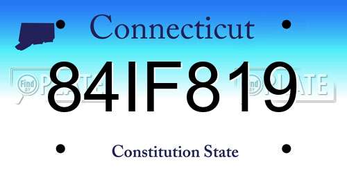 84IF819 Connecticut License Plate