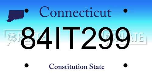 84IT299 Connecticut License Plate