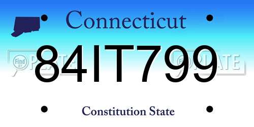 84IT799 Connecticut License Plate