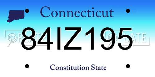 84IZ195 Connecticut License Plate