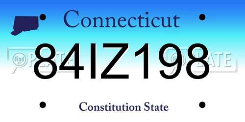 84IZ198 Connecticut License Plate