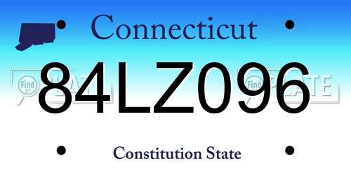 84LZ096 Connecticut License Plate