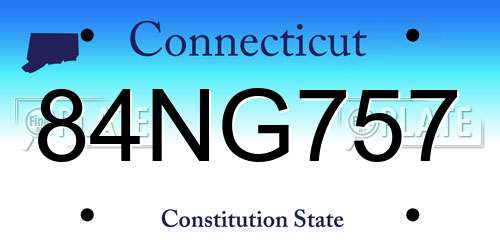 84NG757 Connecticut License Plate