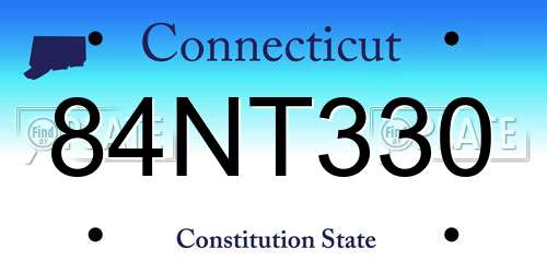 84NT330 Connecticut License Plate