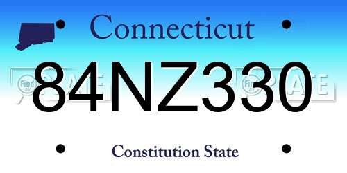 84NZ330 Connecticut License Plate