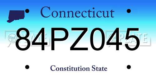 84PZ045 Connecticut License Plate