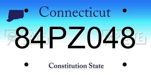 84PZ048 Connecticut License Plate