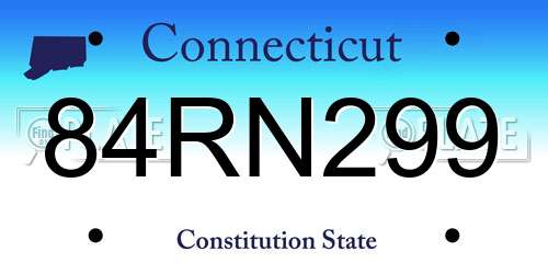 84RN299 Connecticut License Plate