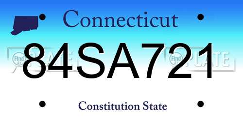 84SA721 Connecticut License Plate