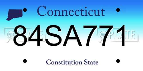 84SA771 Connecticut License Plate