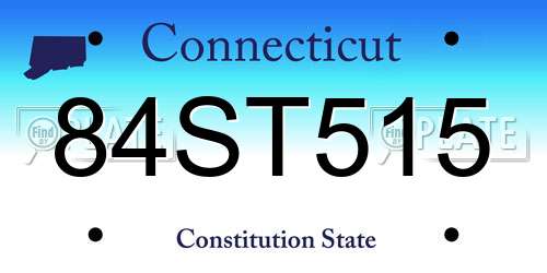 84ST515 Connecticut License Plate