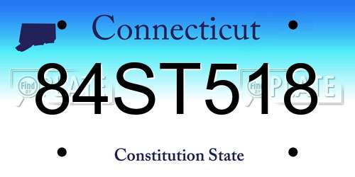 84ST518 Connecticut License Plate