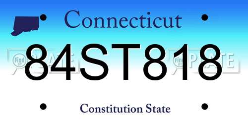 84ST818 Connecticut License Plate