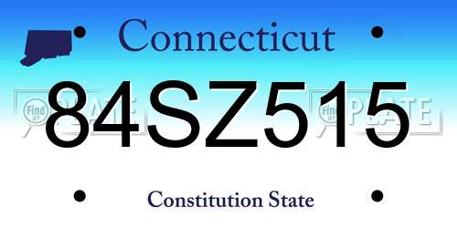 84SZ515 Connecticut License Plate