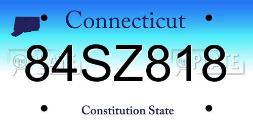 84SZ818 Connecticut License Plate