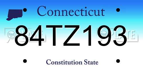 84TZ193 Connecticut License Plate