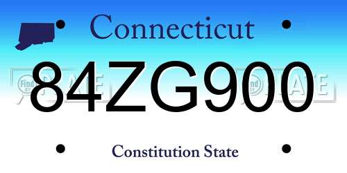 84ZG900 Connecticut License Plate