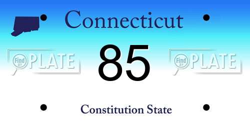 85 Connecticut License Plate