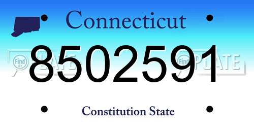 8502591 Connecticut License Plate