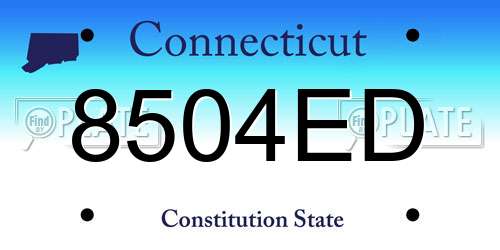 8504ED Connecticut License Plate