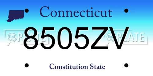 8505ZV Connecticut License Plate