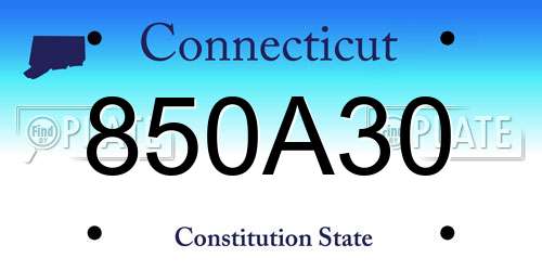 850A30 Connecticut License Plate