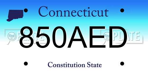 850AED Connecticut License Plate
