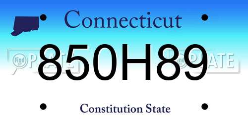 850H89 Connecticut License Plate