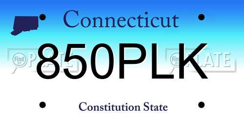 850PLK Connecticut License Plate