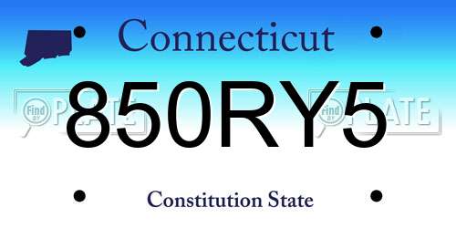 850RY5 Connecticut License Plate