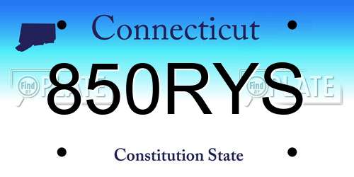 850RYS Connecticut License Plate